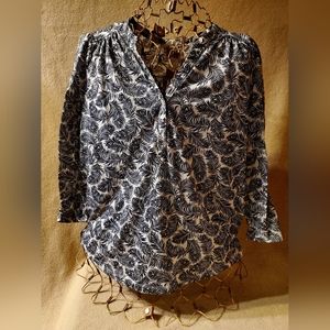 3 quarter sleeved H&M Black/white peacock pattern